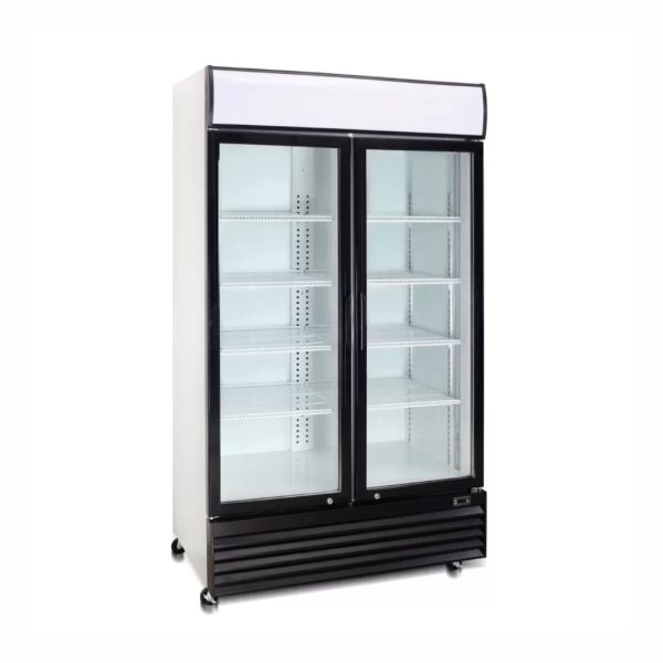IcCold 1000 Litre Upright Double Glass Door Display Freezer